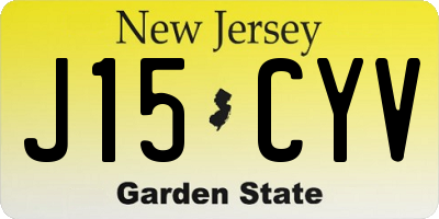 NJ license plate J15CYV