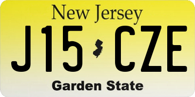NJ license plate J15CZE
