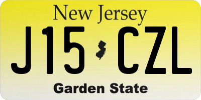 NJ license plate J15CZL
