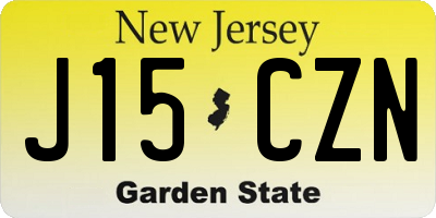 NJ license plate J15CZN
