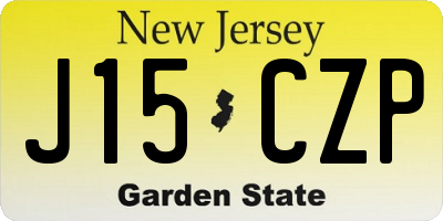 NJ license plate J15CZP