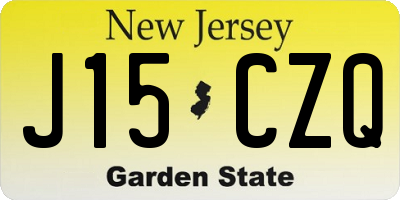 NJ license plate J15CZQ