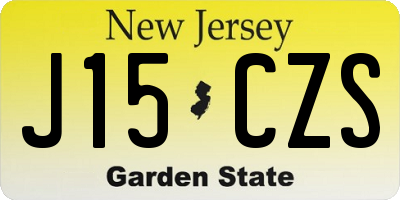 NJ license plate J15CZS