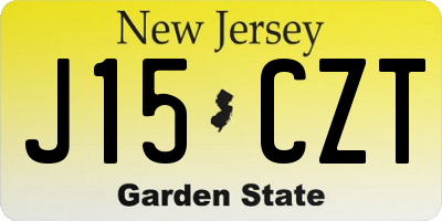NJ license plate J15CZT