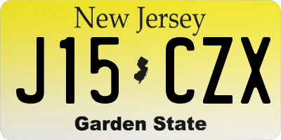 NJ license plate J15CZX