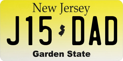 NJ license plate J15DAD