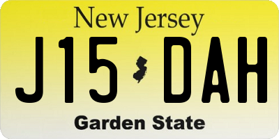 NJ license plate J15DAH