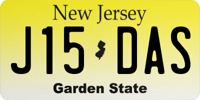 NJ license plate J15DAS