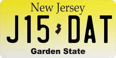 NJ license plate J15DAT