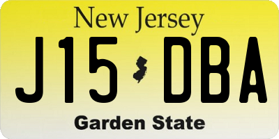 NJ license plate J15DBA