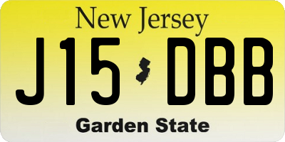 NJ license plate J15DBB