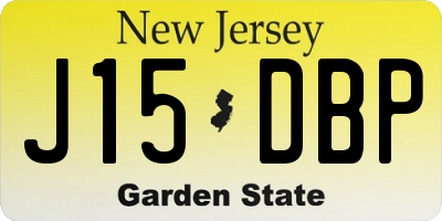 NJ license plate J15DBP