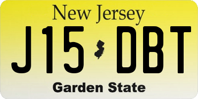 NJ license plate J15DBT