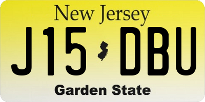 NJ license plate J15DBU
