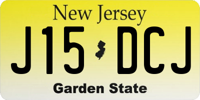 NJ license plate J15DCJ