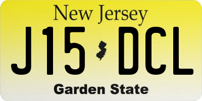 NJ license plate J15DCL