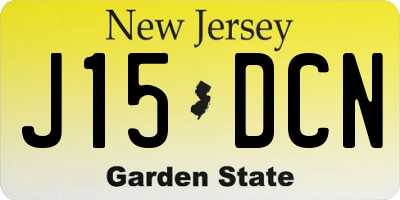 NJ license plate J15DCN