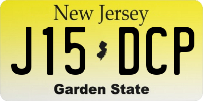 NJ license plate J15DCP
