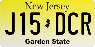 NJ license plate J15DCR