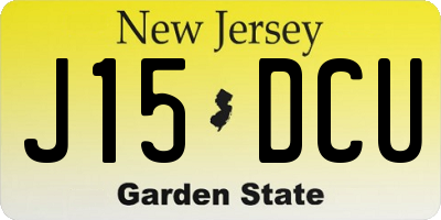 NJ license plate J15DCU