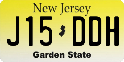NJ license plate J15DDH