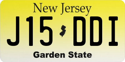 NJ license plate J15DDI