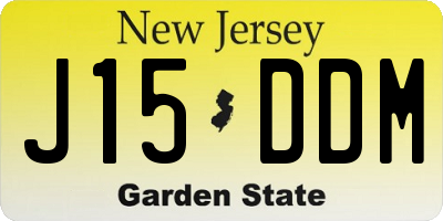 NJ license plate J15DDM