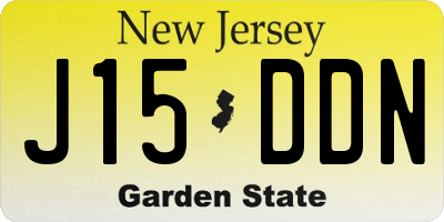 NJ license plate J15DDN
