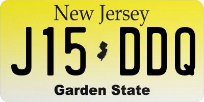 NJ license plate J15DDQ