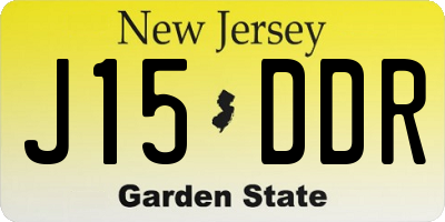NJ license plate J15DDR