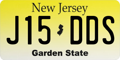 NJ license plate J15DDS