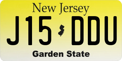 NJ license plate J15DDU