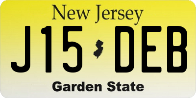NJ license plate J15DEB