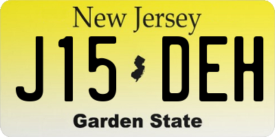 NJ license plate J15DEH
