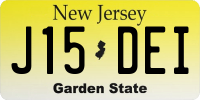 NJ license plate J15DEI