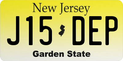 NJ license plate J15DEP