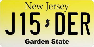 NJ license plate J15DER
