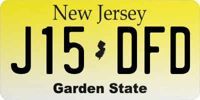 NJ license plate J15DFD