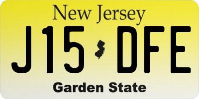 NJ license plate J15DFE