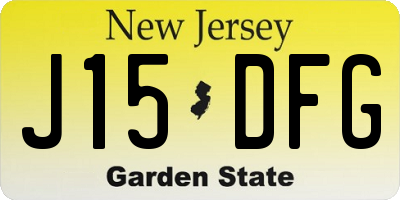 NJ license plate J15DFG