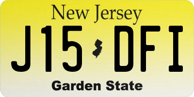 NJ license plate J15DFI