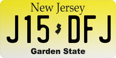 NJ license plate J15DFJ