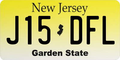 NJ license plate J15DFL