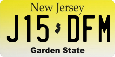 NJ license plate J15DFM