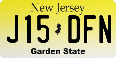 NJ license plate J15DFN