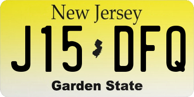 NJ license plate J15DFQ