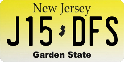 NJ license plate J15DFS