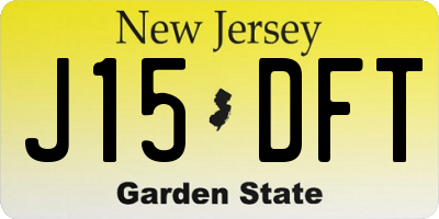 NJ license plate J15DFT
