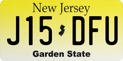 NJ license plate J15DFU