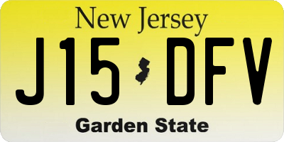 NJ license plate J15DFV